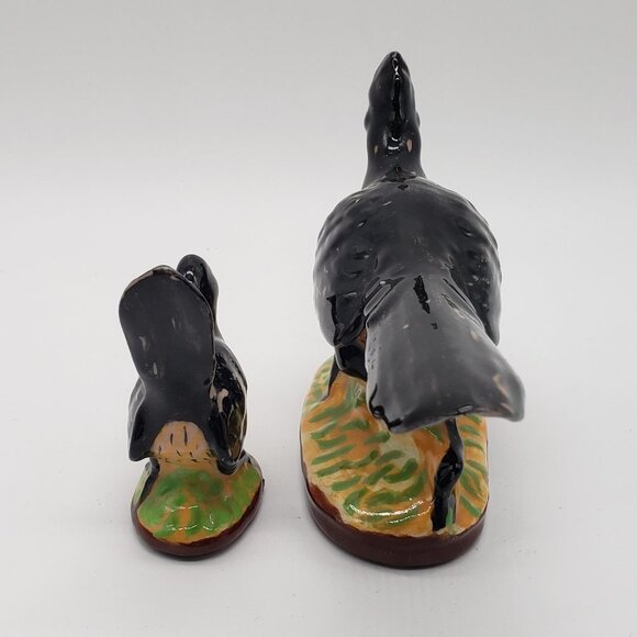 VINTAGE Ceramic Set Adult & Baby Roadrunner Bird Figurines - Picture 7 of 11